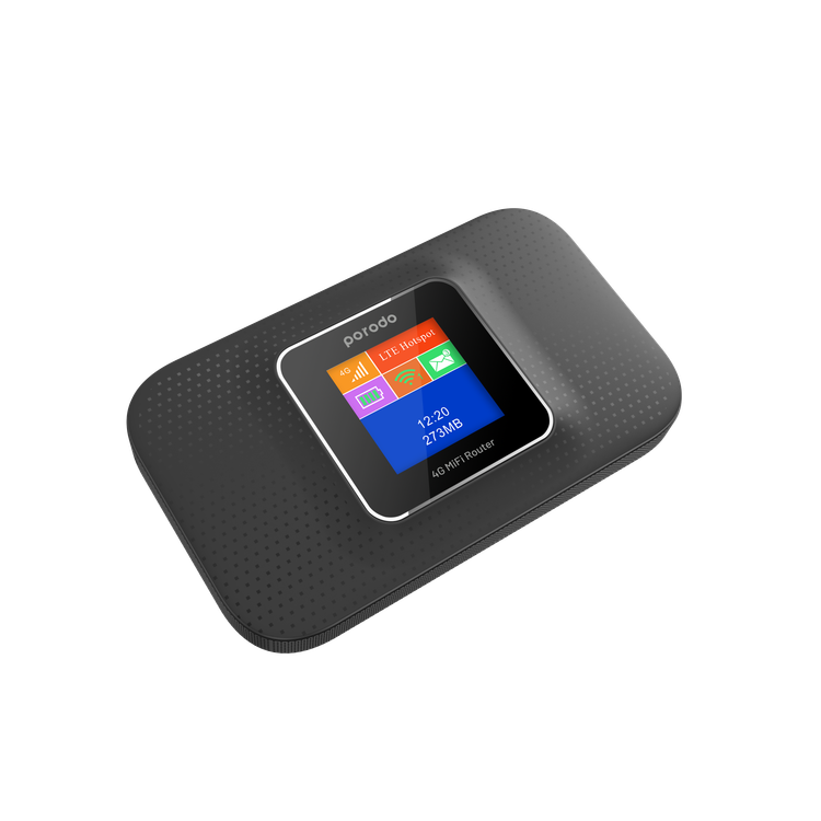 Porodo 4G LTE/3G Portable High-Speed Router - Black