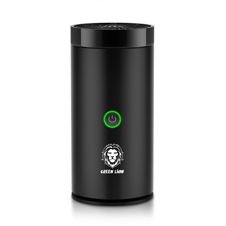 Green Lion Smart Bakhour Electric Car Incense Burner with Rechargeable Battery, Aluminum Alloy Material, Ultrasonic Atomization, Compact & Portable - Black