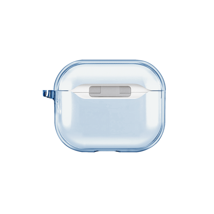 Viva Madrid Clar Max Case Compatible for AirPods 3 with Silver Keychain, Scratch & Drop Resistant, Dustproof & Absorbing Protective Silicone Cover Suitable with Wireless Chargers - Blue