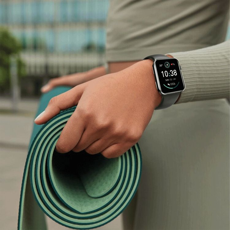 Green Lion Active Pro Smart Watch with Silicone Strap Included, Double Tap Function, Waterproof, Full Round Display, 230mAh Battery Capacity, Long Battery Life - Black