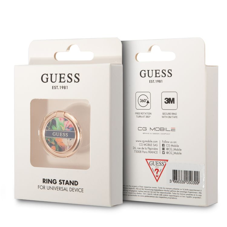 حامل حلقي معدني 4G من Guess، متوافق مع جميع الهواتف الذكية - أزرق زهري