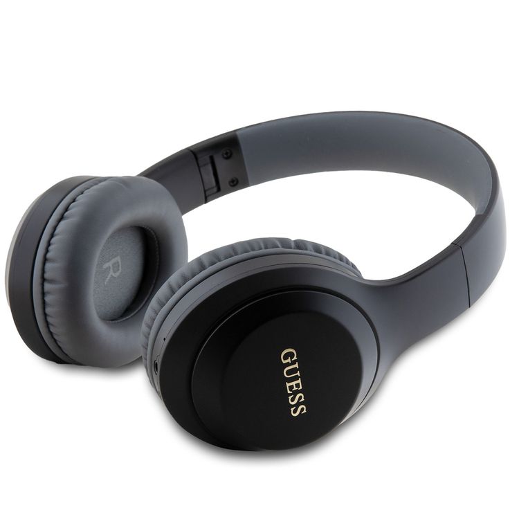 سماعات رأس من Guess بشعار مطبوع كلاسيكي، 32 ساعة من وقت التشغيل، ساعتان من وقت الشحن، وسادة مريحة عالية الجودة، تحكم في التشغيل والمكالمات، مقاومة للماء، مكالمات بدون استخدام اليدين، منفذ توصيل USB-C - باللون الأسود