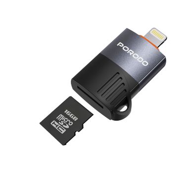 Porodo OTG Adapter with Lightning Input, TF Card Reader, ...