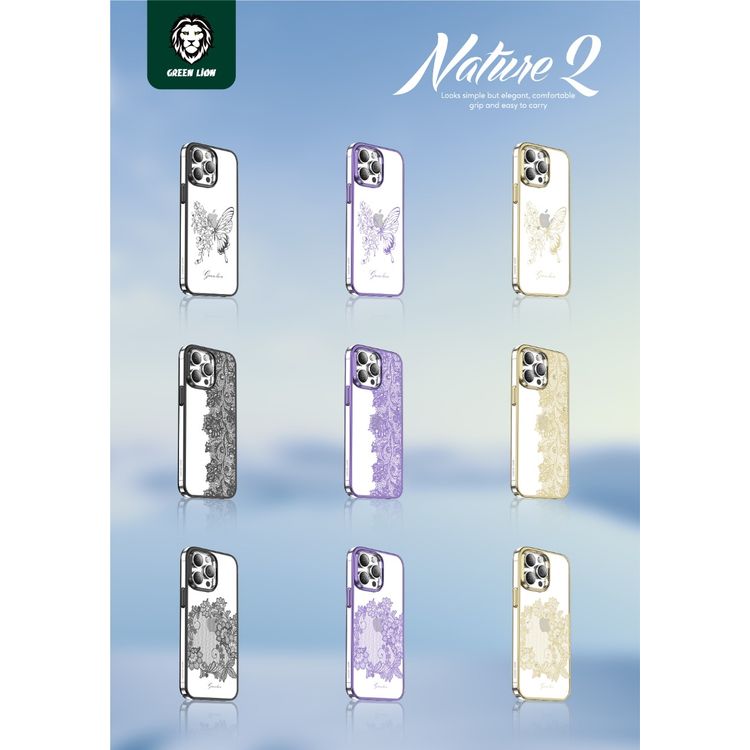 Green Lion Nature 2 Butterfly iPhone 14 Pro - Black