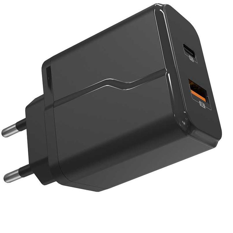 Porodo Dual Port Wall Charger PD 20W + QC 3.0, Braided Type-C to Lightning PD Cable 1.2m, Built-in Protective Mechanism & Fire Retardant Material