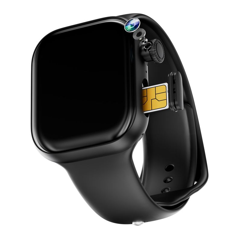 Green Lion Timex 4G Smart Watch with 2.07" AMOLED Display, Android 8.1 Operating System, Activity Tracking, Hands-Free Video Calling, 180° Rotating Camera, Real-Time Notifications, Nano Sim Card Slot, 2 Days Working Time - Black