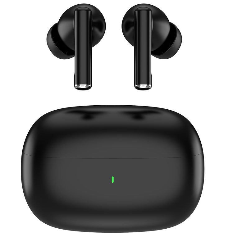Porodo True Flex Earbuds Pro with Music & Gaming Mode, 5 Hours Play Time, 230mAh Case & 25mAh Earbuds Battery, Ultra Low Latency, USB-C Charging Port, Voice Assistant - Black
