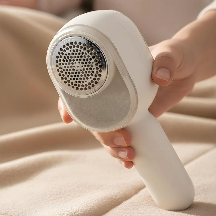 Porodo Lifestyle Clearweave 2-in-1 Rechargeable Fabric Lint Remover with Controlling Switch, Ergonomic Handle, Blade Safety Protection, Cleaning Brush, USB-C Cable, 90 Minutes Working Time, 1 Hour Charging Time, IPX5 Water Resistance Level, 600mAh Battery Capacity - White