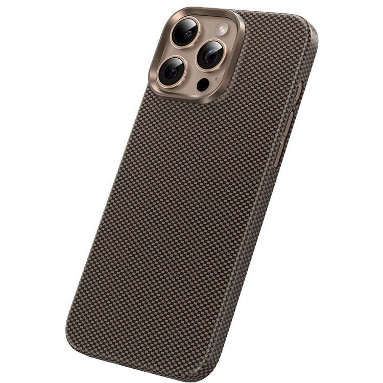 Green Lion Magsafe Kevlar Case for iPhone 16 Pro, Drop Protection, Comfortable Grip, Military Grade Defense, Ultra Slim & Lightweight - Black / Gold