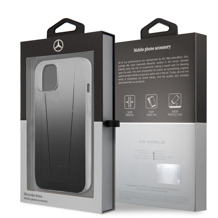 CG MOBILE Mercedes Benz Gradient Embossed 2 Case Compatible for iPhone 13 Pro Max (6.7") Easy Access to All Ports, Anti-Scratch, Shock Absorption & Drop Protection Back Cover Suitable with Wireless Charging Officially Licensed