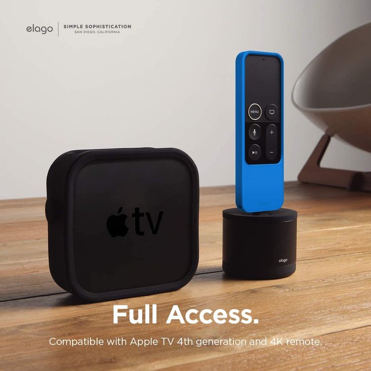 Elago R4 Retro Apple TV Remote Case Compatible with Apple TV Siri Remote 4K 5th / 4th Generation, Classic Controller Design [Non-Functional], Extra Protection, Lanyard Included - Blue