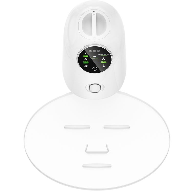 Porodo Lifestyle Fruit Facial Mask Maker with 5 Minutes Mask Preparation Time, 80W Power, Touch Display, 60mL Water Capacity, Collagen Tablets Included, 20mL Fruit Juice Capacity - White