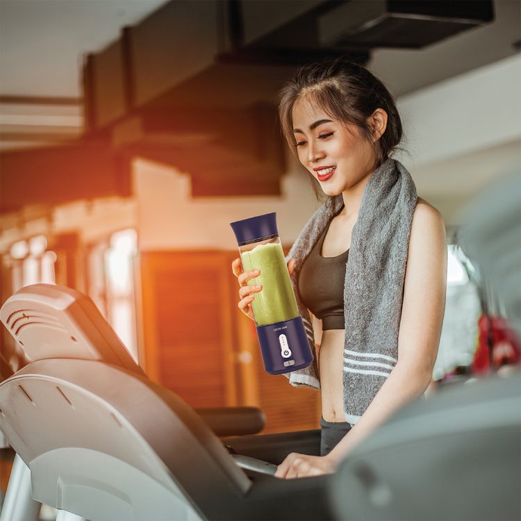Green Lion Jet Plus 6-Bladed Juicer with 18000rpm Motor Speed, 500mL Jar Capacity, 4000mAh Battery Capacity, 20 Blending Cycles per Charge - Blue