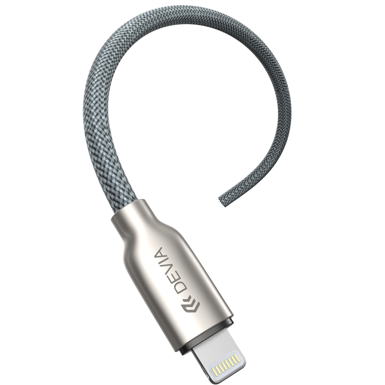 Devia Storm Series Zinc Alloy Braided Lightning Cable 1M 2.1A - Silver