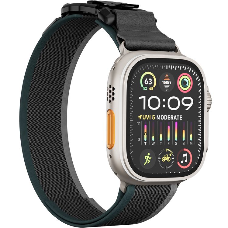 Levelo Rove Nylon Watch Strap with Magnetic Buckle, Compatible with 49/46mm Smartwatches & Apple Watch SE, Series 9, 8, 7, 6, 5, Abrasion Resistance, Hypoallergenic Material, Easy Snap-On & Quick Release Mechanism, Water-Resistant, Sweat-Resistant, 24/7 Wearability - Gray