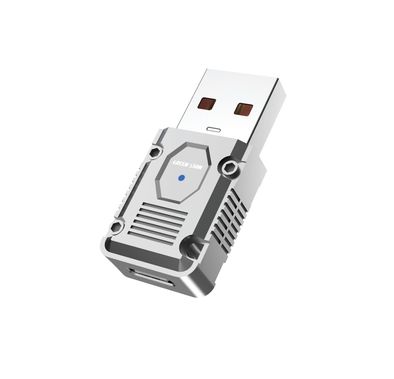  Green Lion USB-A to USB-C OTG Adapter with TPE + Zinc Alloy Material, Plug and Play, High-Speed Transmission - Silver 