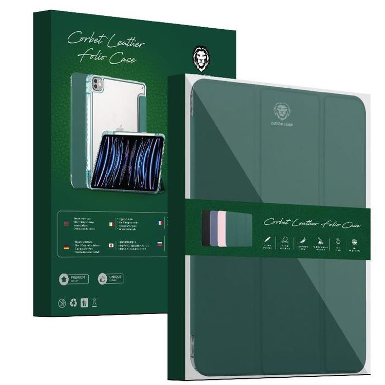 Green Lion Corbet Leather Folio Case for iPad 10.9  / 11 - Green