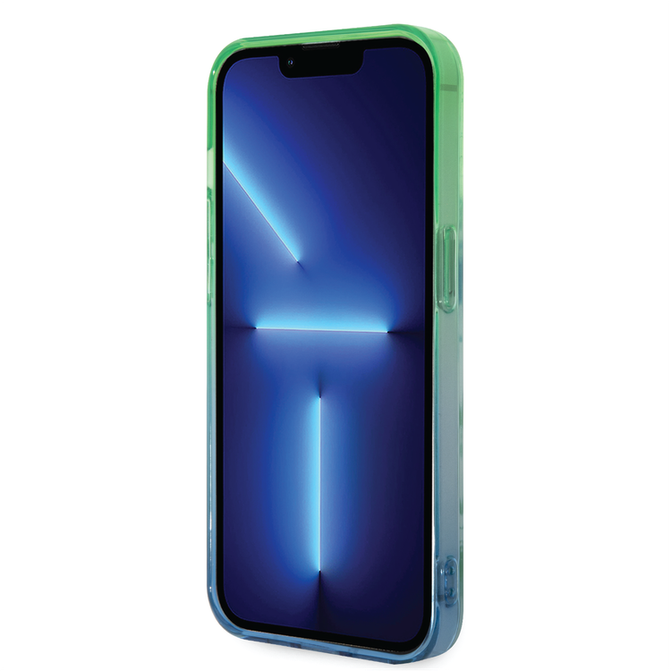 كفرUSPA PC/TPU IML مع تصميم النخيل المصبوغة وشعار الحصان لهاتف iPhone 14 Pro Max - أخضر