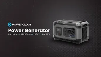Buy Powerology Portable Power Generator 392000mAh 1300W in UAE | PD 60W, QC 18W - Black | (PPBCHA23)