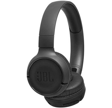 JBL T500 Wireless Bluetooth On-Ear Headphones with Mic, Pure Bass Sound, Hands-free Calls, 16-hours Battery Life, Lightweight & Foldable Design - Black