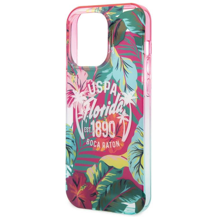 USPA PC/TPU Case Florida Design iPhone 14 Pro Max Compatibility - Pink/Green