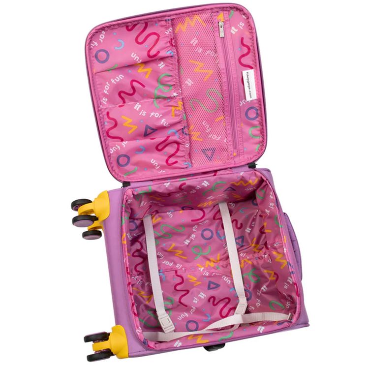 حقيبة أطفال حورية البحر ميرياد رف، سعة 25 لتر، قشرة ناعمة، 8 عجلات دوارة - لون بانسي فاتح