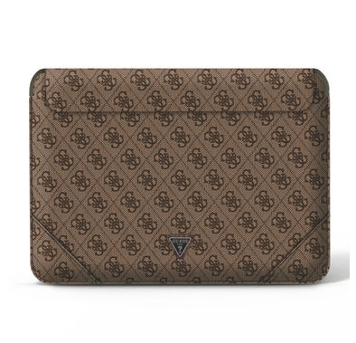 CG Mobile Guess GUCS14P4TW  4G Uptown PU Computer Sleeve with Metal Triangle Logo 14" Protection Bag for or Macbook / Laptop up to 14 inches, Suitable for Outdoor - Brown