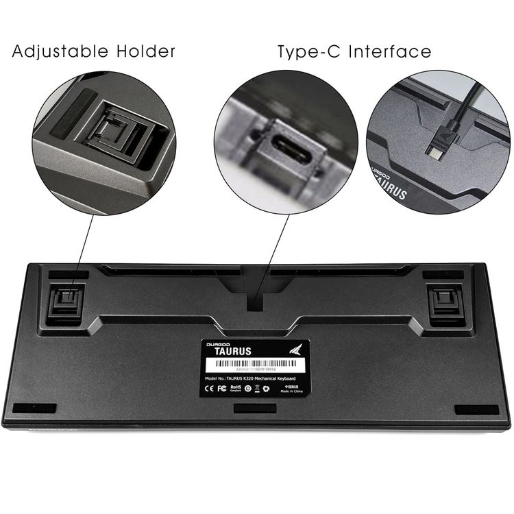 Durgod Taurus K320 TKL Mechanical Gaming Keyboard - 87 Keys - Double Shot PBT - NKRO - USB Type C (Cherry Brown, Space Grey)