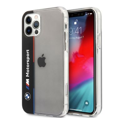 CG Mobile BMW M PC/TPU V Tricolor Hard Case compatible with iPhone 12 Pro Max (6.7") Shock & Scratches Resistant, Easy Access to All Ports (Cameras, Buttons & Speakers) Protective Back Cover Suitable with Wireless Chargers Officially Licensed - Black