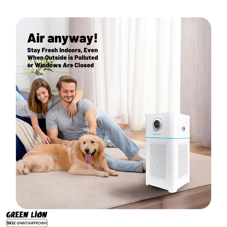 جهاز تنقية الهواء الذكي جرين ليون برو مع رذاذ مرطب، مصنوع من مادة ABS، قوة مقدرة 68 واط، شاشة OLED تعمل باللمس، 4 عناصر تحكم في السرعة، فلتر ثلاثي الطبقات، تحكم واي فاي، إعداد مؤقت، لوحة لمس بسيطة، هواء بارد، تعقيم بالأشعة فوق البنفسجية - أبيض
