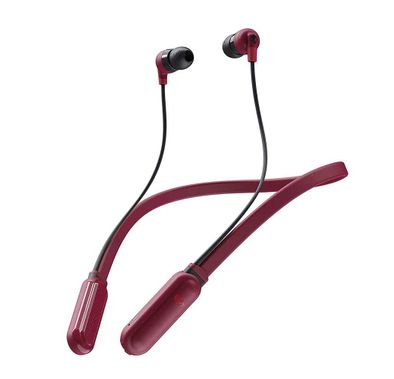 Skullcandy Ink'd+ Wireless In-Ear Earbuds with Microphone, Call, Track, & Volume Control, 8-Hours Battery Life + Rapid Charge, Bluetooth Headset with Activate Assistant - Moab Red/Black