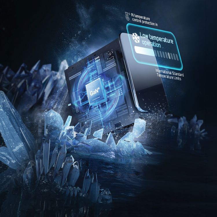 Powerology Voltflow 100W AVS GaN Wall Charger with Smart TFT Display, AI Temperature Control, QC 36W, Rapid Power Delivery, Over Current Protection, Natural Cooling System, High-Power Fast Charging, 25°C to 50°C Operating Temperature, 50/60 Hz Rated Frequency - Gray