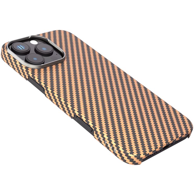 Levelo Sergei Case for iPhone 16 Pro with 1500D Aramid Fiber, Anti-Fingerprint, MagSafe Compatibility, Metal Camera Ring, Ultra Slim Case - Desert Rose