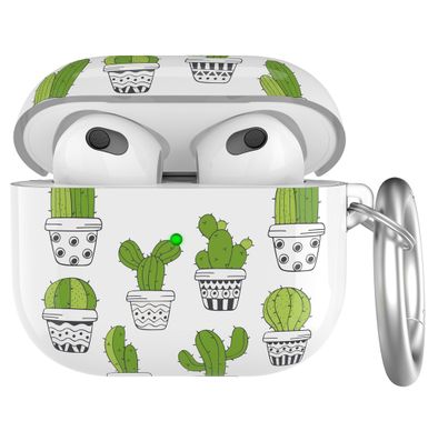 AhaStyle Premium TPU IMD Patterns Keychain Case for Airpods 3 - Cactus