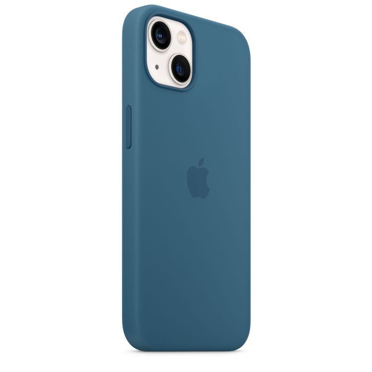 Apple Silicone Case with MagSafe Compatible for iPhone 13 (6.1") – Blue Jay