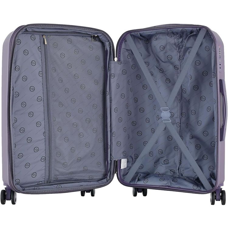 H.T Luggage Bag, Hard Case Polypropylene (PP) Material, Expandable, Telescopic Handle, Scratch Resistant, TSA Lock, Medium Case Size - Purple