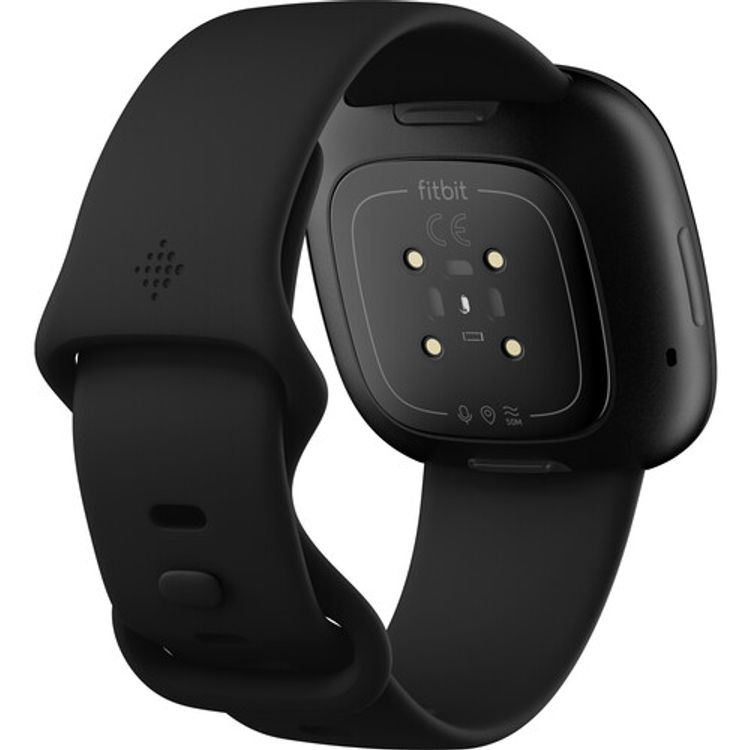  سوار ساعة فيتبيت فيرسا 3 للصحة واللياقة البدنية مع معدل ضربات القلب ، نظام تحديد المواقع العالمي ، تعقب الصوت ، عمر بطارية 6+ أيام ، مقاوم للماء والبقع - أسود / أسود من الألومنيوم