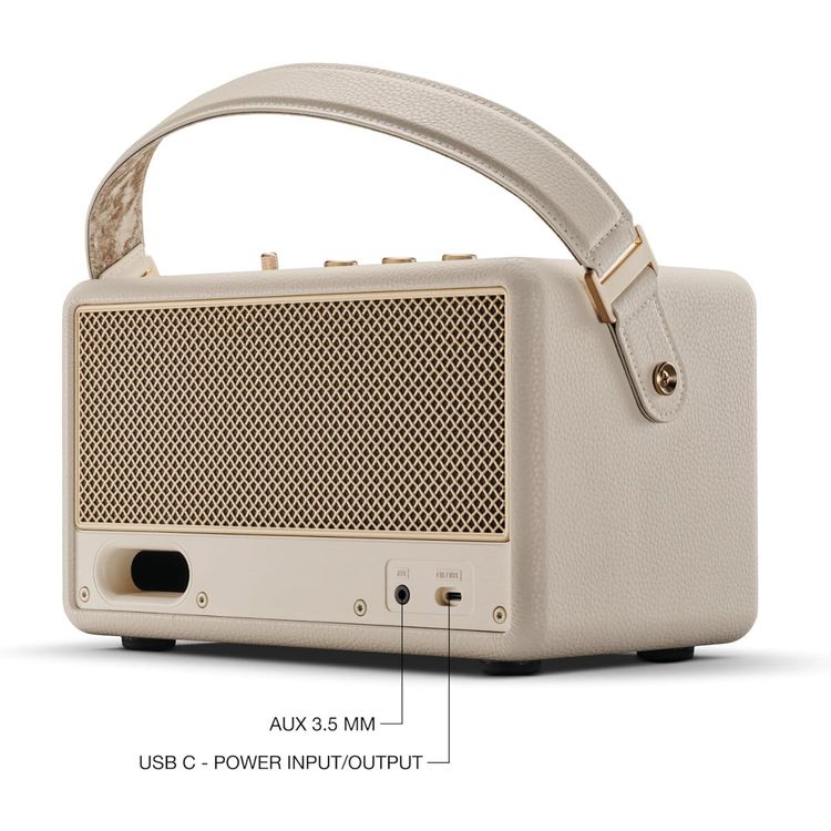 Marshall Kilburn III Portable Wireless Speaker with 50+ Hours Playtime, Stereo Sound, 3.5mm AUX & Auracast Connectivity, Bluetooth Version 5.3, IP54 Water Resistance Level - Cream