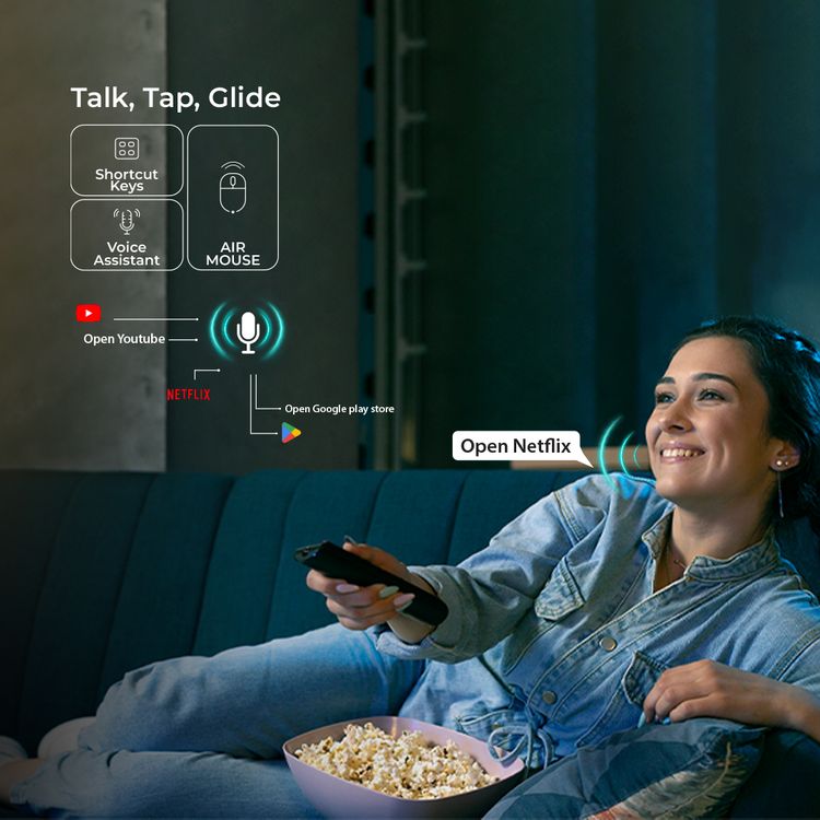 جهاز Green Lion Wireless Remote Pro مع لوحة مفاتيح وفأرة، اتصال 2.4G + بلوتوث، دقة 1200 DPI، منفذ شحن Type-C، مساعد صوتي، 61 مفتاح للوحة المفاتيح، سعة بطارية 300mAh، لوحة مفاتيح صغيرة – باللون الأسود.