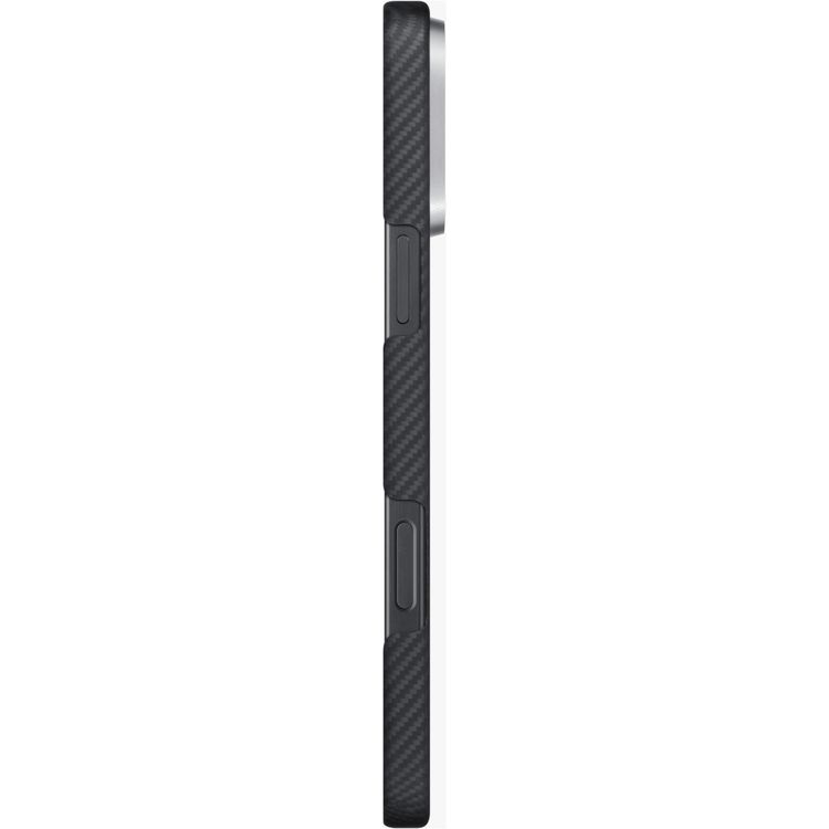 Pitaka Ultra Slim Case for iPhone 16 Pro, Compatible with MagSafe, 3D Grip Textured, Raised Camera Lip - Black / Gray