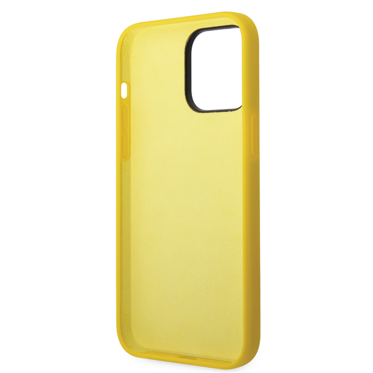 Ferrari Liquid Silicone Case All Over Printed Scuderia iPhone 14 Pro Max Compatibility - Yellow