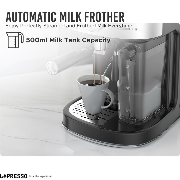ماكينة تحضير القهوة ليبرسو 20 بار، مضخة ضغط قوية مع فلتر كبسولة وقمع - أسود