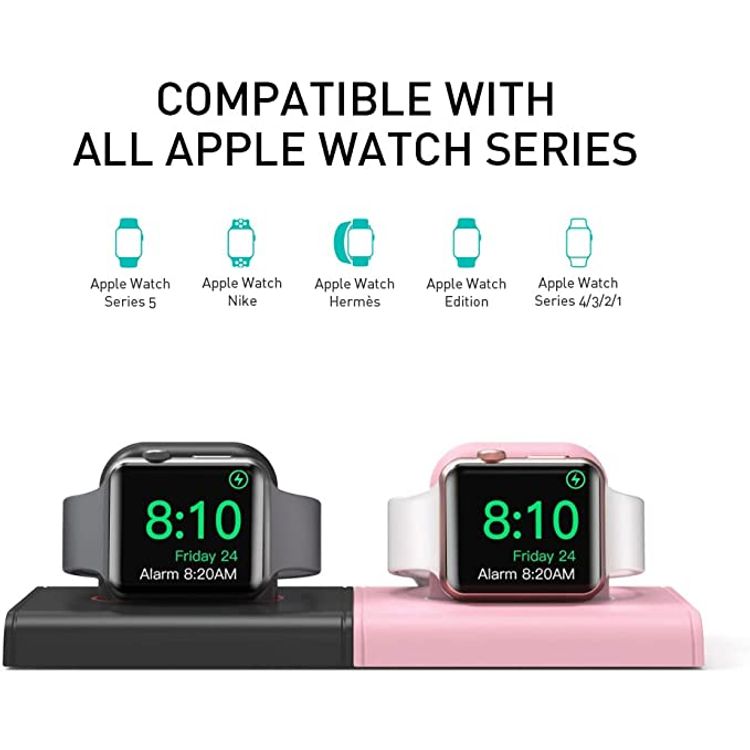 Ahastyle ABS Charging Dock, Compatible with All Apple Watch Models - Black