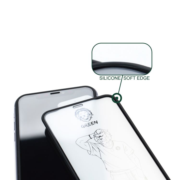 Green Lion 3D Silicone AG/Matte Privacy Glass Screen Protector for iPhone 12 Pro Max (6.7"), 9H Hardness, Anti-fingerprints, Easy Installation, Anti-scratch