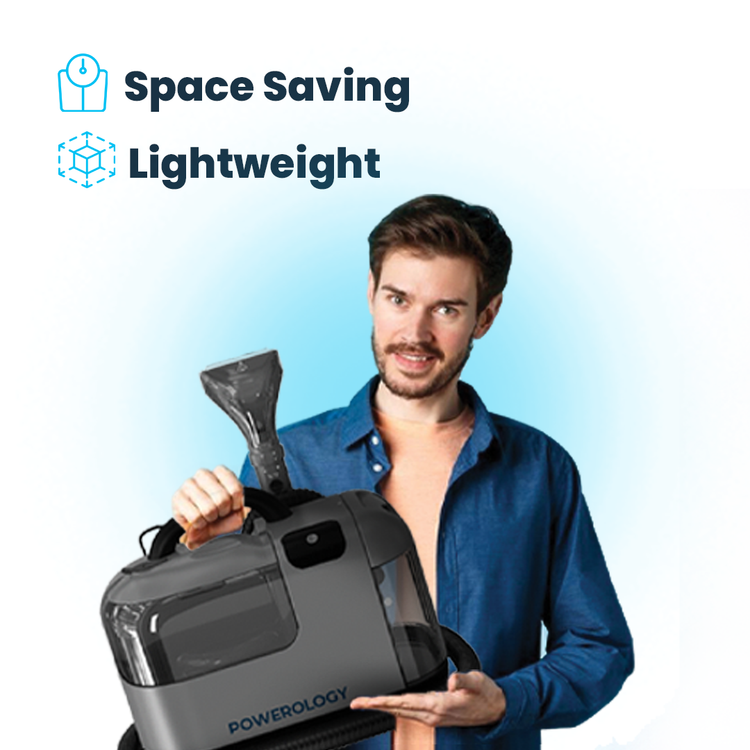 Powerology Powerful Spot Cleaner with Hot Water & Steam Functions, 1800mL Dirty Tank Capacity, 75dB Noise Level, 11kPa Suction Power, Dual-Tank System - Gray