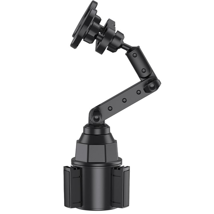 Green Lion Duo Magflex Cup Holder Mount with 20 × N52 Strong Magnets, 360° Free Rotation, 5-Point Adjustable, Easy Installation, Universal Car Fit, Extendable Arm, 2.6" - 3.9" Cup Holder - Black