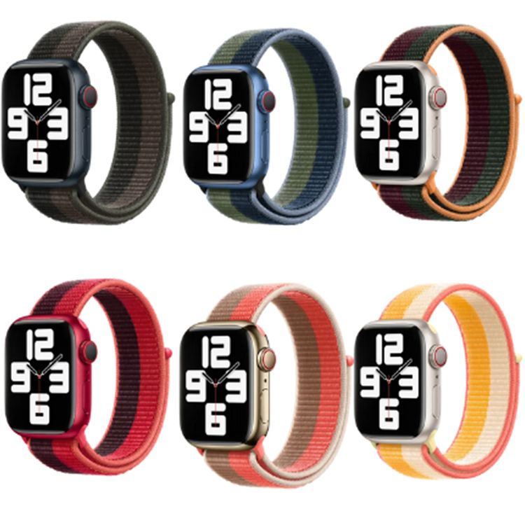 Green Lion Nylon Sport Loop Watch Strap for Apple Watch 44/45mm, Hook & Loop Fastener, Quick & Easy Adjustment, Comfortable Fit, Breathable & Lightweight - Red