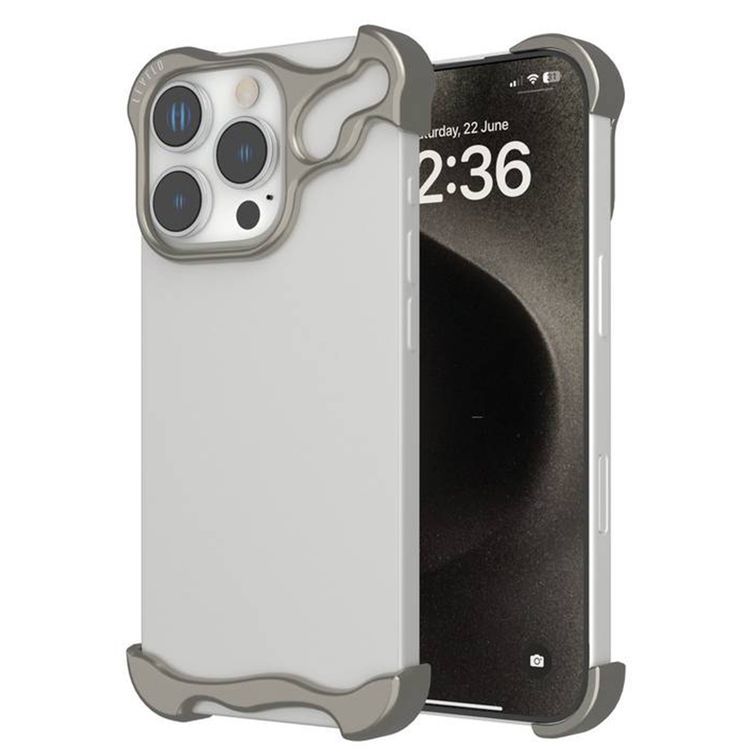 Levelo Metallo Pro Aluminum Bumper Case for iPhone 16 Pro with Impact-Resistant Corners, Durable Material, Easy Snap-on, Comfortable & Secure Grip - Titanium
