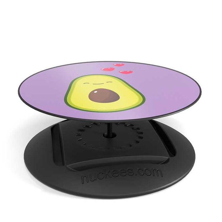 حامل ومقبض Nuckees مع تقنية Snug-Hug المتوافقة مع الهواتف الذكية والأجهزة اللوحية - مسند قابل لإعادة الاستخدام وقابل للتركيب المغناطيسي - عرض 360 درجة، حامل قفل في 4 اتجاهات - حب الأفوكادو