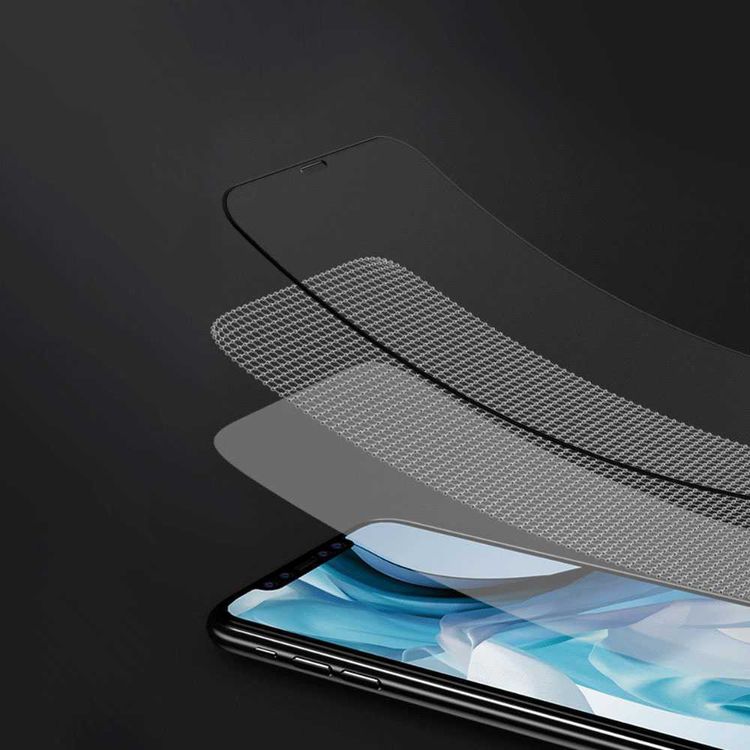 Devia Van Entire View Anti-glare Tempered Glass Compatible with iPhone 11 Pro 5.8", Full Screen Protection, 9H Hardness, External Impact Resistant, East to Install - Black